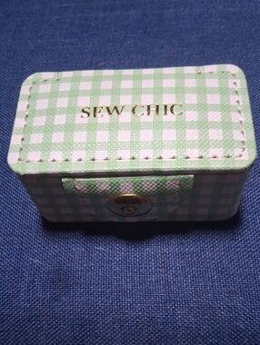 chic Mint and White Gingham Sewing Kit
